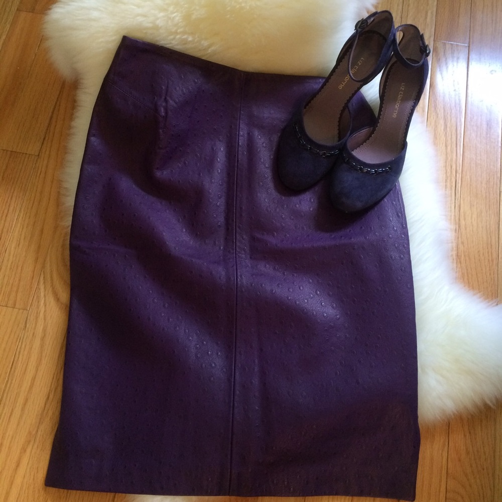 💜 Neto Ostrich Leather Skirt