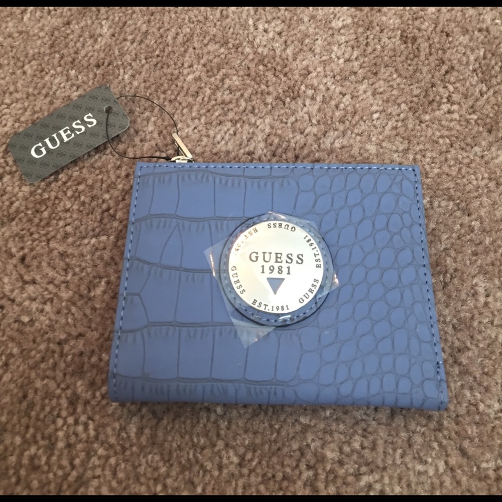 Guess Delrose Croc-Embossed Wallet