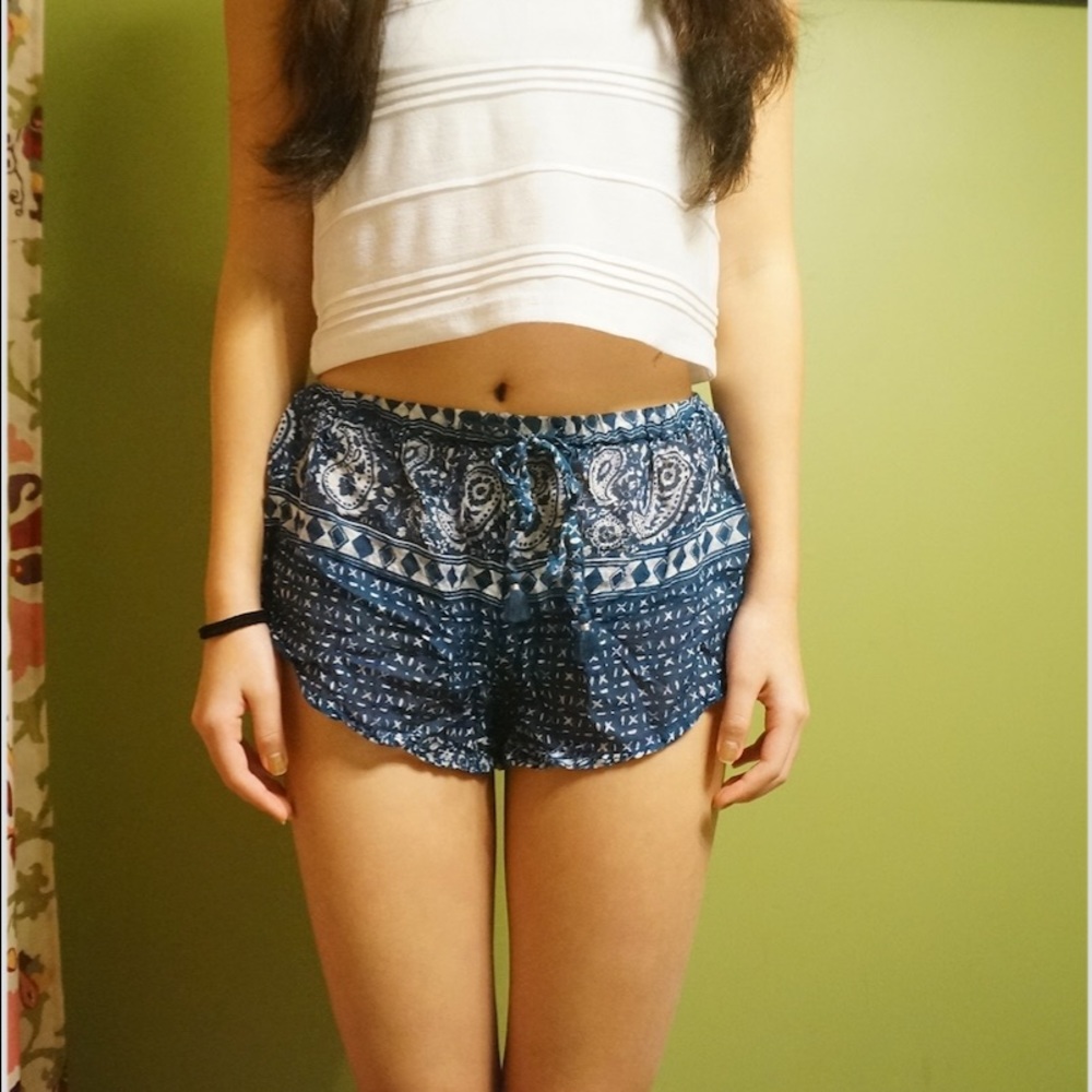 Blue Aztec print shorts