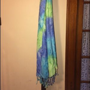 Blue/Green/Yellow Water Color Scarf