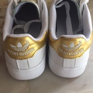 Adidas Stan Smith white and gold sneakers