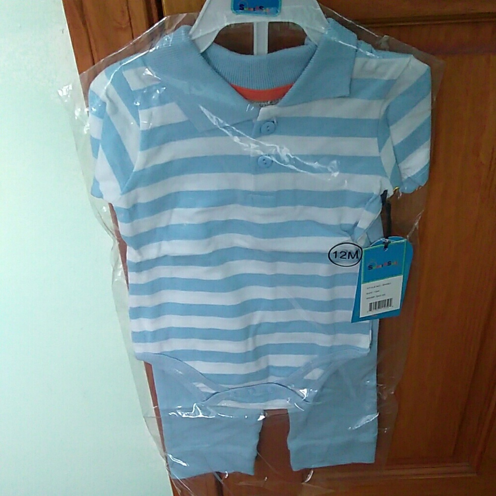 Pants with polo bodysuit