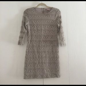 Spring Time Beige Lace Dress