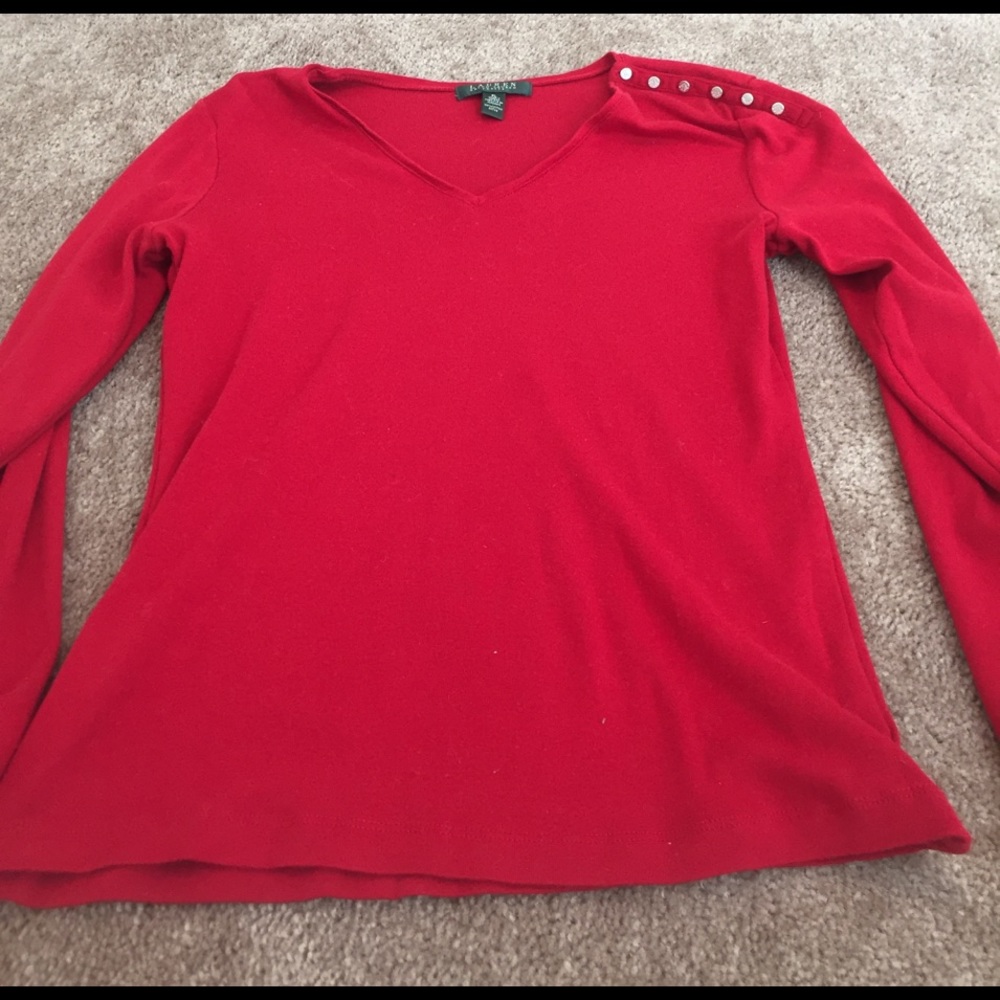 Red Long Sleeve Top