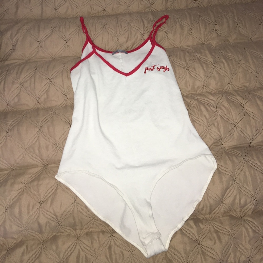 Red and White Bodysuit