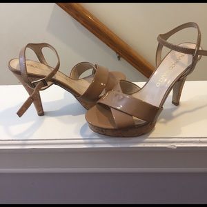 Franco Sarto Size 5 beige heel sandals