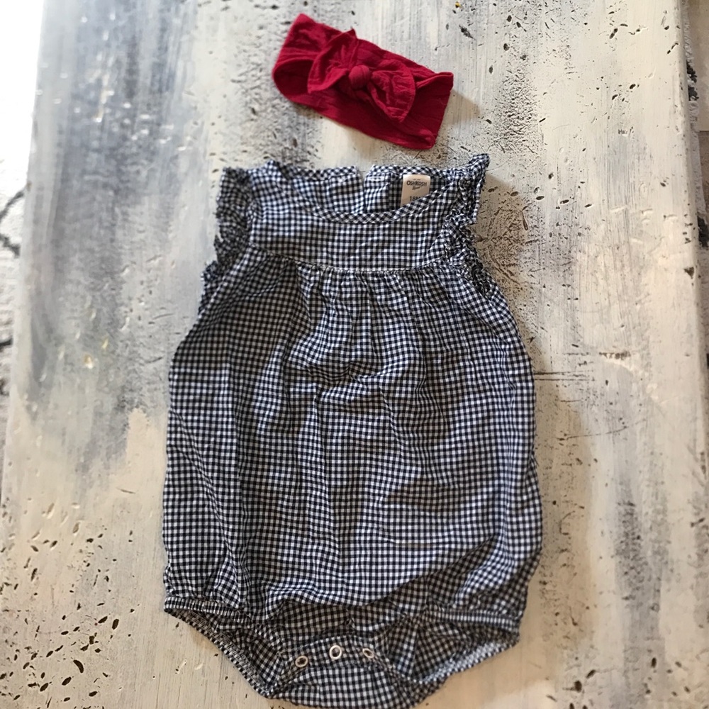 Osh kosh romper and Nordstrom bow