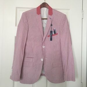 ‼️LOWERED PRICE‼️ NWT Red seersucker blazer