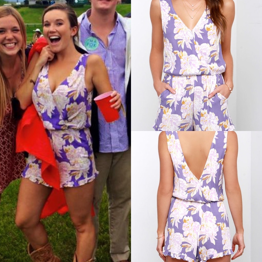 Lulus Purple Floral Romper