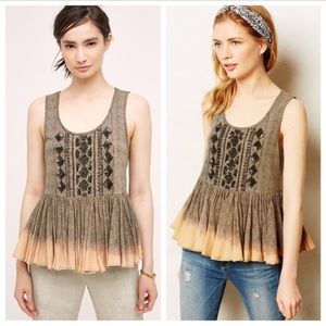 Green beaded Anthropologie Tank top