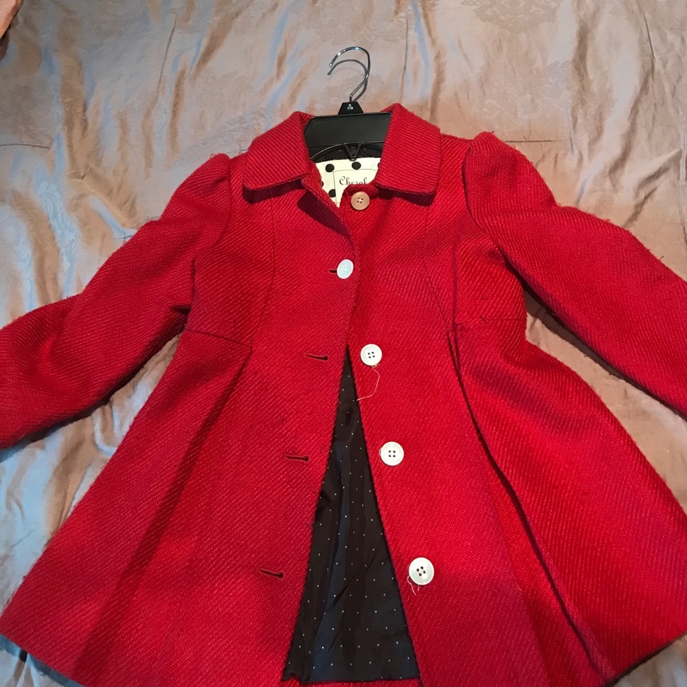 Red girls Peacoat