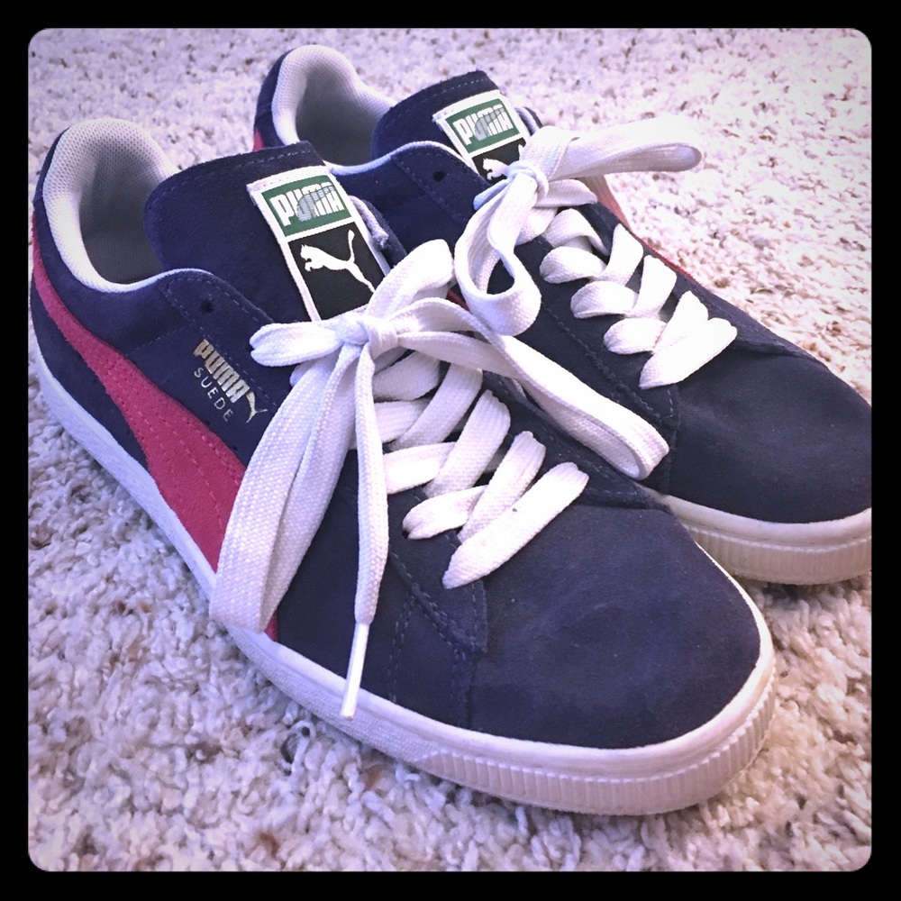 Puma suede navy/red women's size 8
