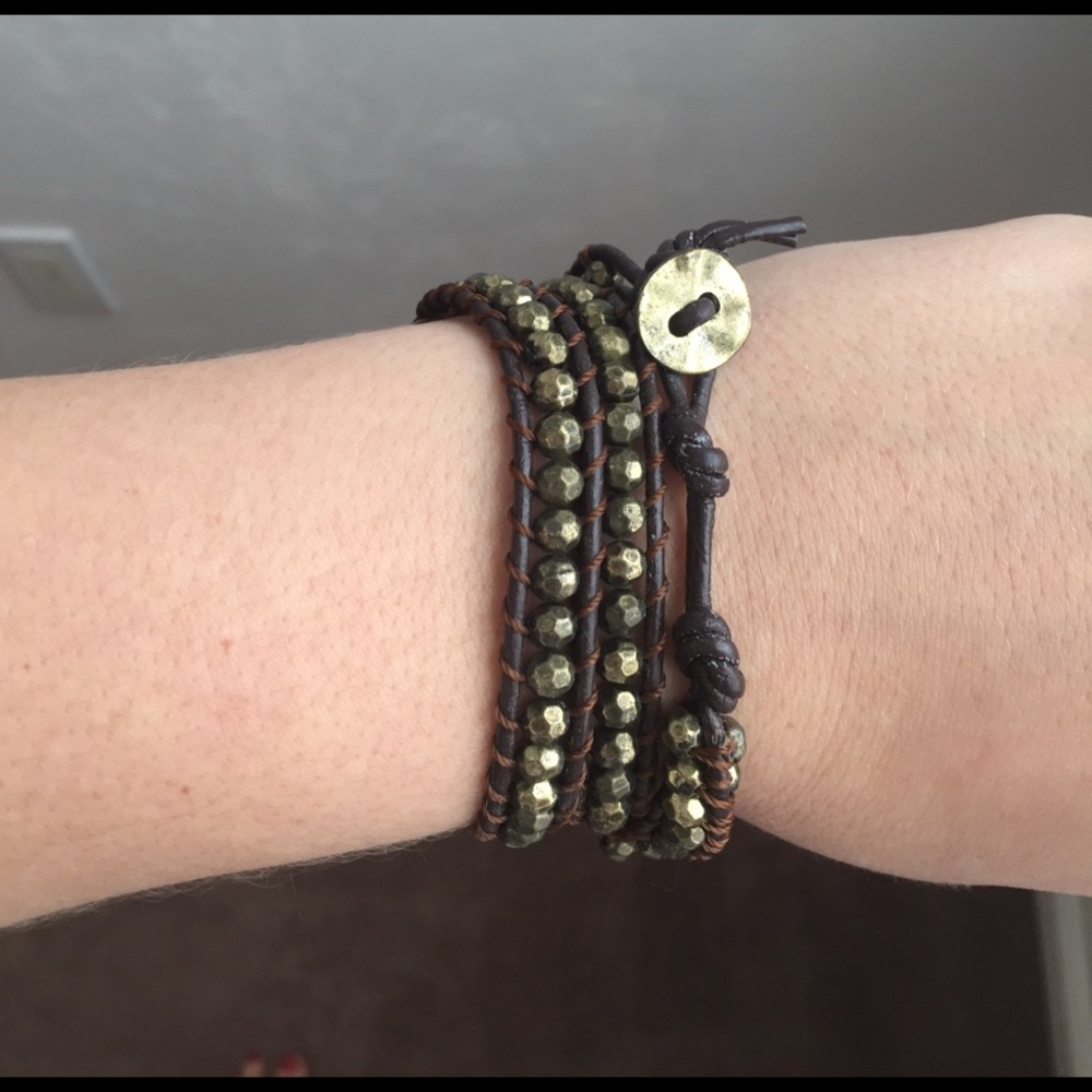 Premier gold and brown wrap bracelet