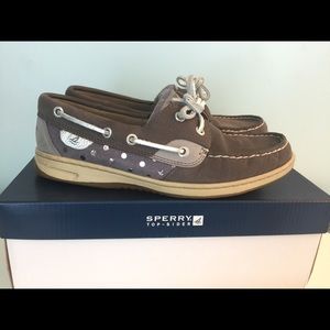 Sperry women's Bluefish grey/silver dot, 7.5 M
