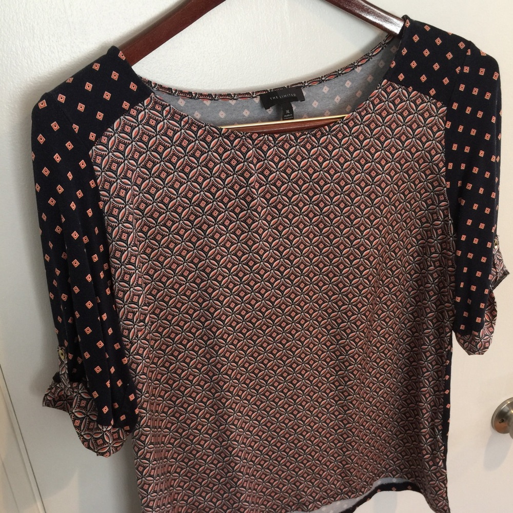 The Limited navy and orange top