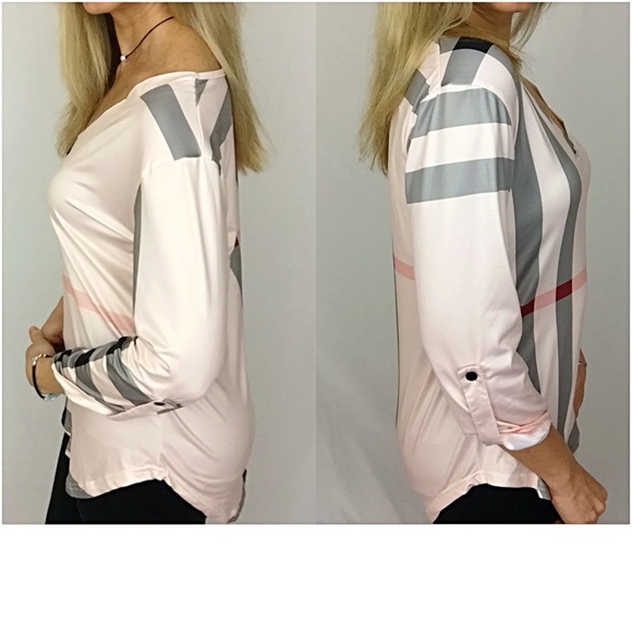 Beautiful Blush Plaid V-Neck Tunic Top XL sold - Picture 4 of 6