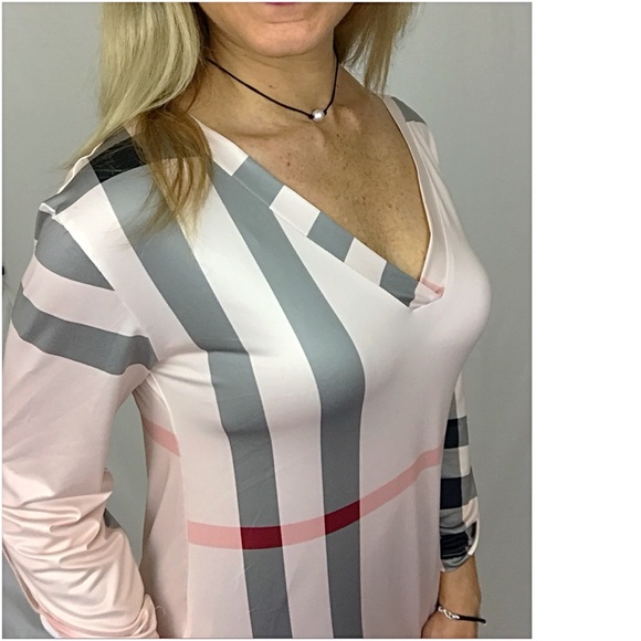 Beautiful Blush Plaid V-Neck Tunic Top XL sold - Picture 5 of 6