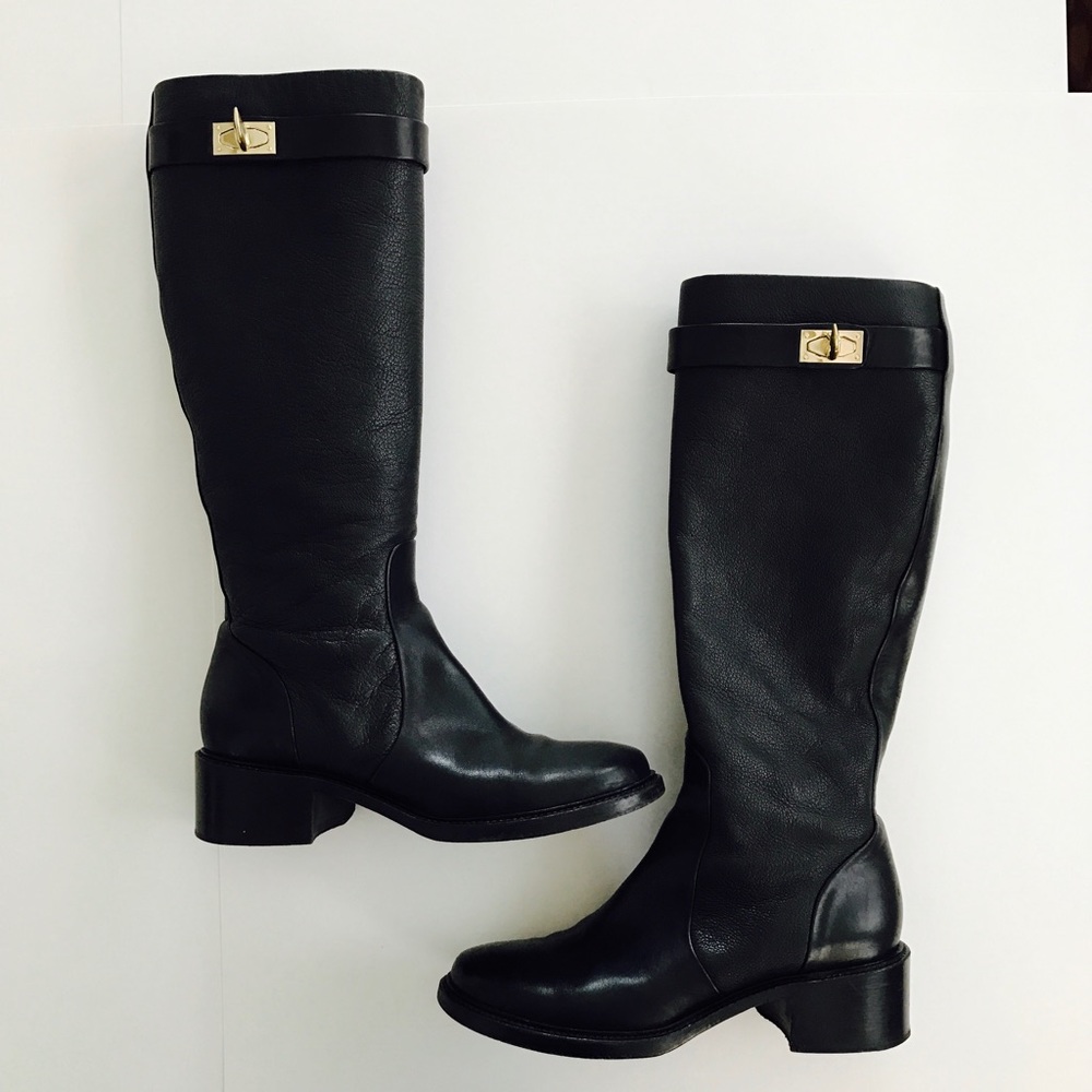 Givenchy Black Shark Tooth Leather Boots
