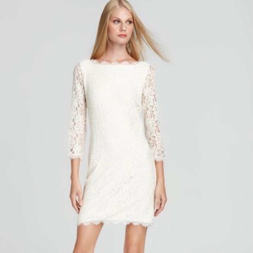 DVF White Lace Zarita Dress