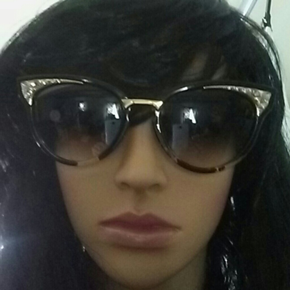 Rhinestone cat eye glasses