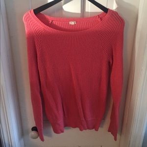 J. CREW Hot Pink Waffle Knit Sweater