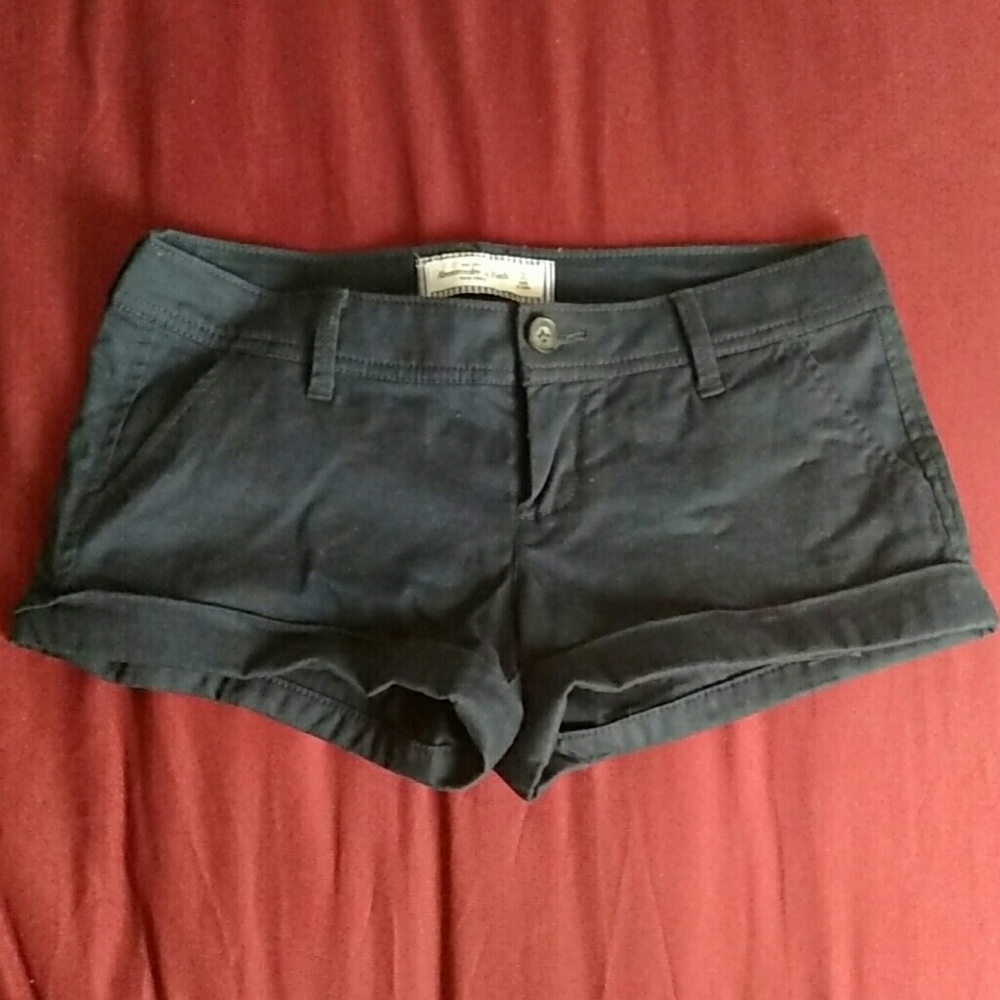 Abercrombie & Fitch Navy Blue Cotton Shorts