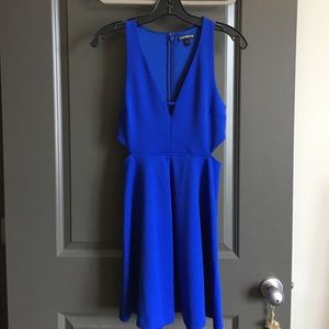 Cut Out Royal Blue Dress