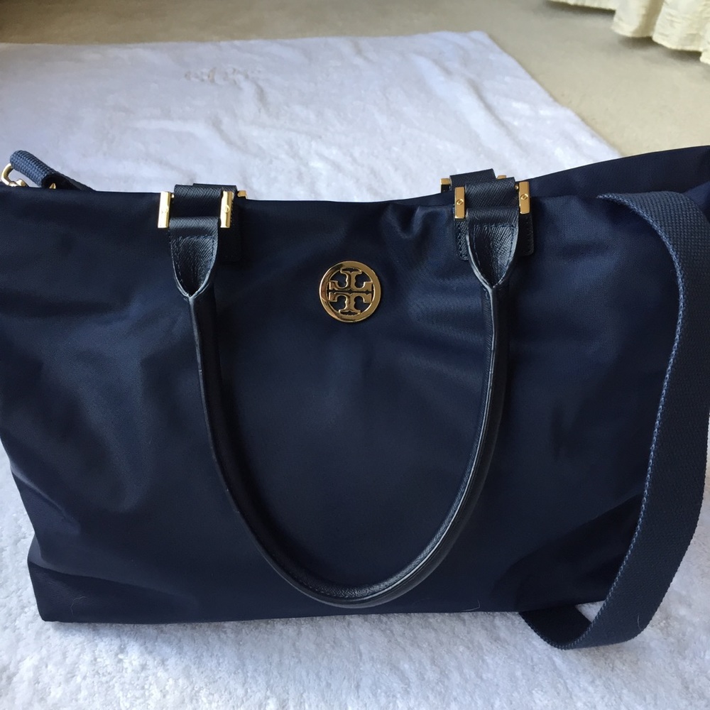 Tory Burch Navy Blue Nylon Tote