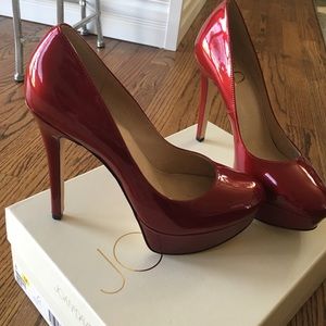 Joan & David Red Patent Leather Platform Pump