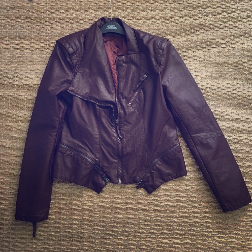 Ox blood vegan jacket