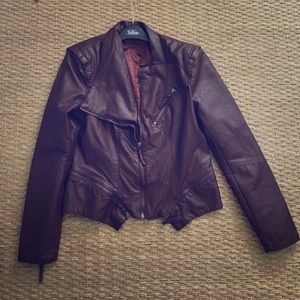 Ox blood vegan jacket