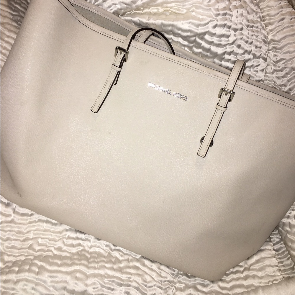 White MK Tote