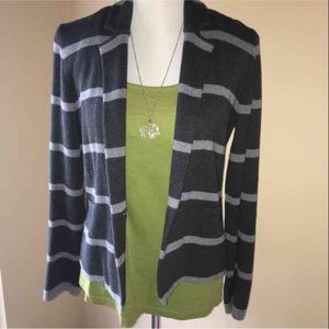 🚫Grey striped cotton blazer