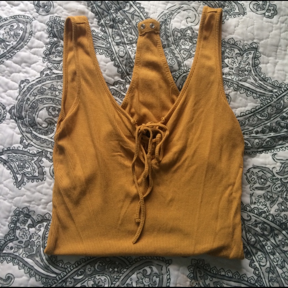 Mustard Yellow Ribbed Bodysuit