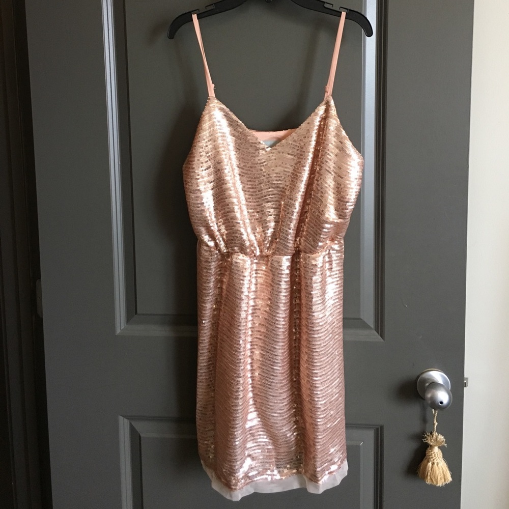 Blush Gold Sequin NYE - New Years Eve Sequin Dress