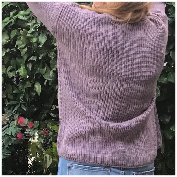 Darl Purple Chocker VNeck Sweater - Picture 6 of 8
