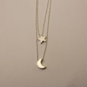 Double star/moon necklace