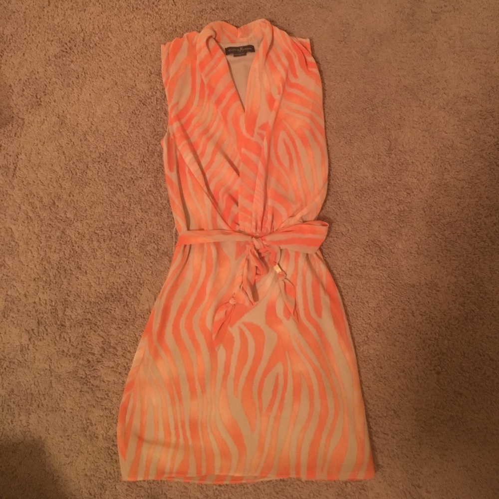 Orange Tie Waist Dress