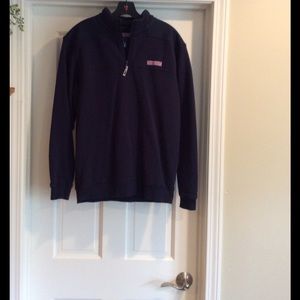 Vineyard Vines Navy Quarter Zip Pullover, S