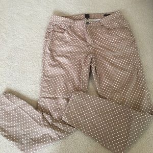 Jag brand soft skinny taupe with white polka dots