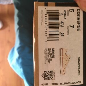 Converse size 7 women's all star natural white