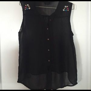 Sheer black tank top