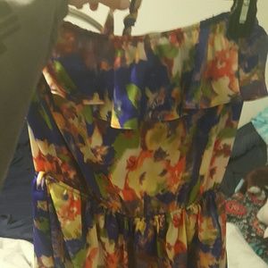 Floral strapless dress