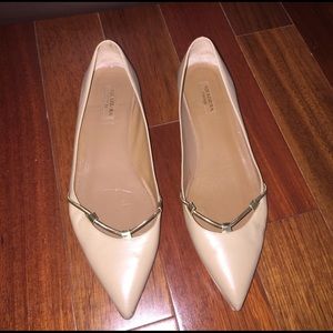 aquazzura amelie chain-trim flat