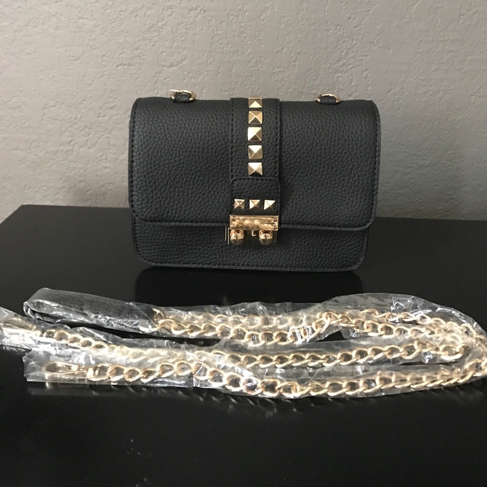 Studded Caviar Crossbody Mini Purse