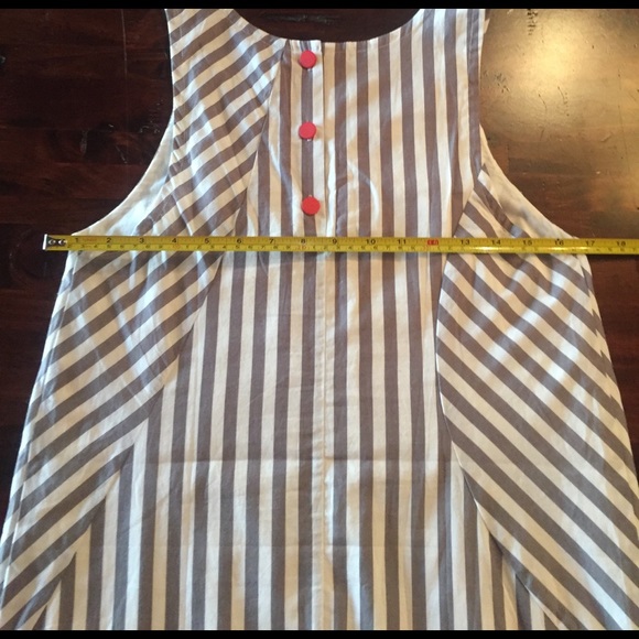 Maeve Gray and White Striped Sleeveless Dress - Picture 7 of 7