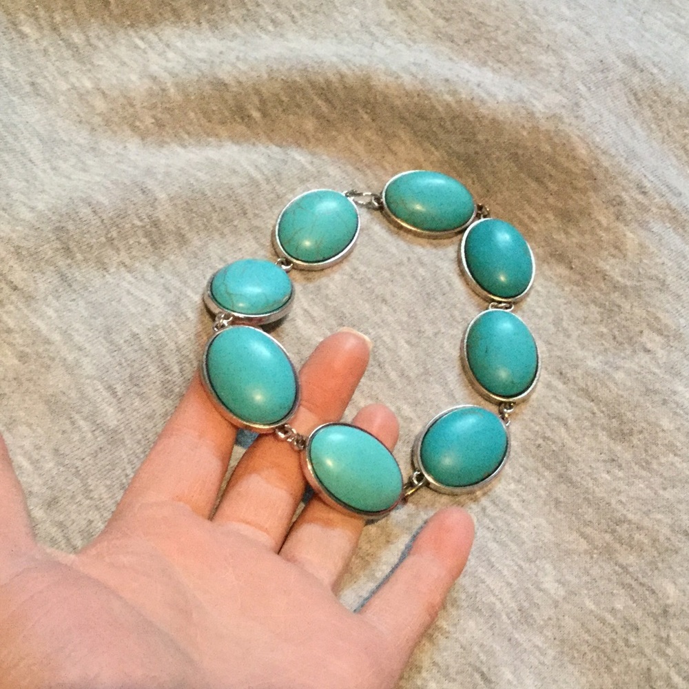 Blue vain slide on plus size bracelet