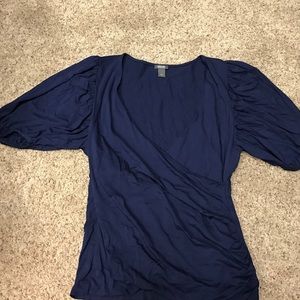 Kenneth Cole navy wrap top