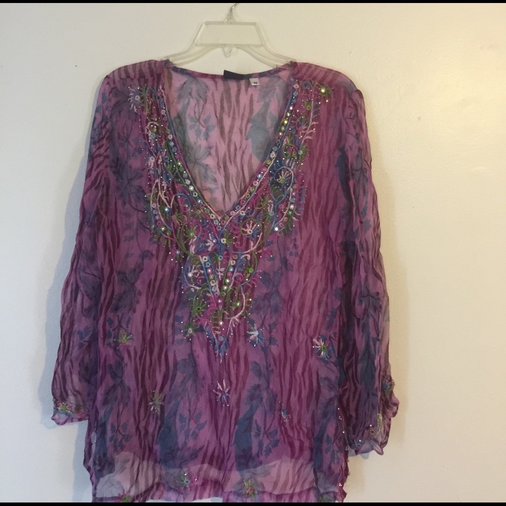 Eul purple sheer top