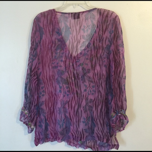Eul purple sheer top - Picture 2 of 2
